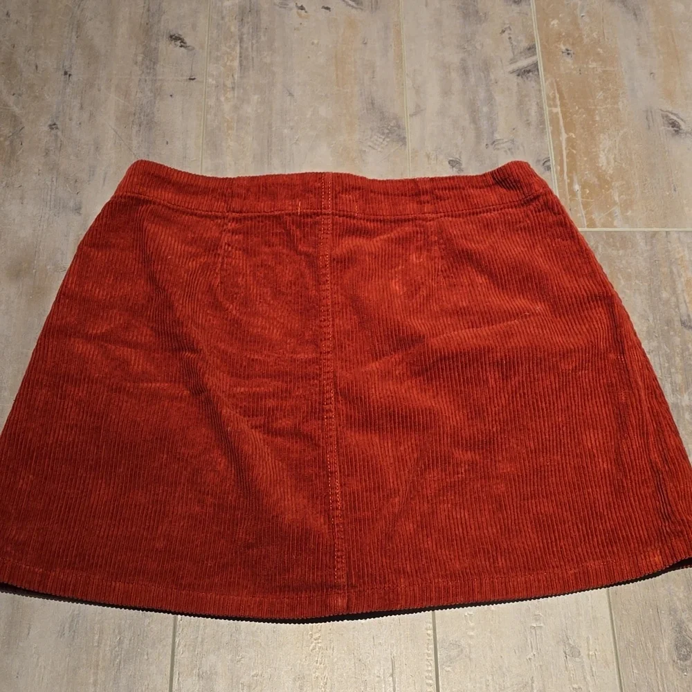 Orange Kiss Rust Corduroy Skirt - Picture 5 of 6